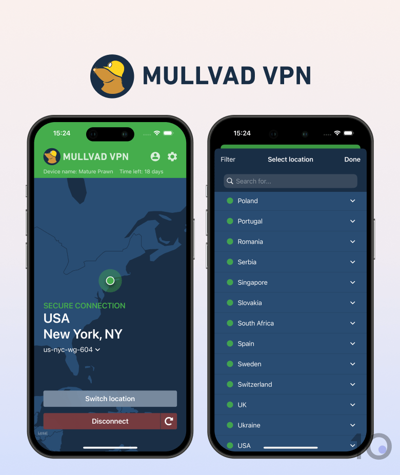 Aplicación de Mullvad