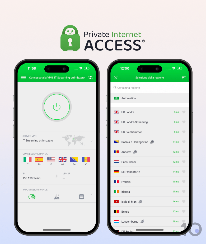 L'app di Private Internet Access