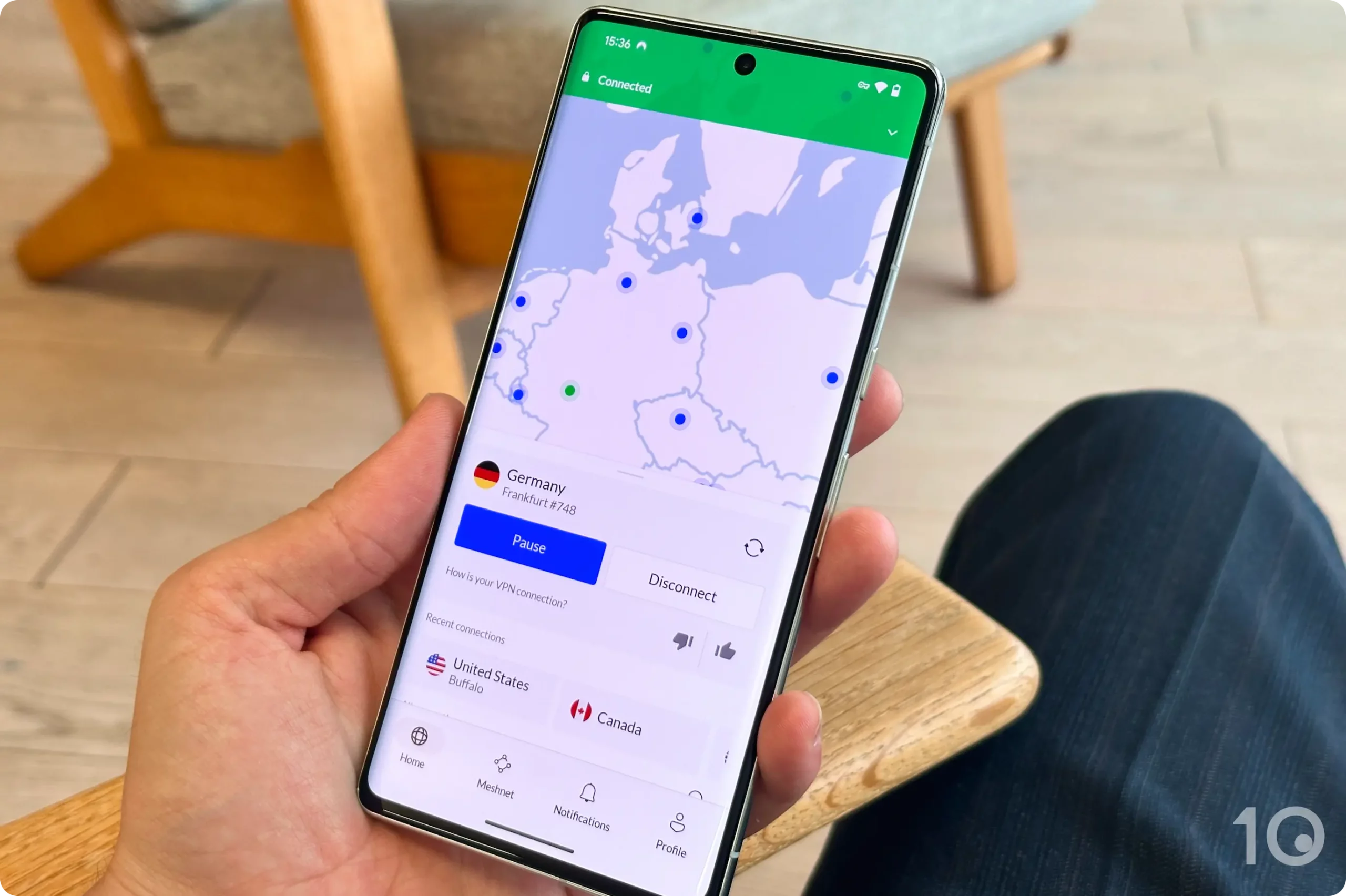 Serveurs NordVPN Allemagne sur Android